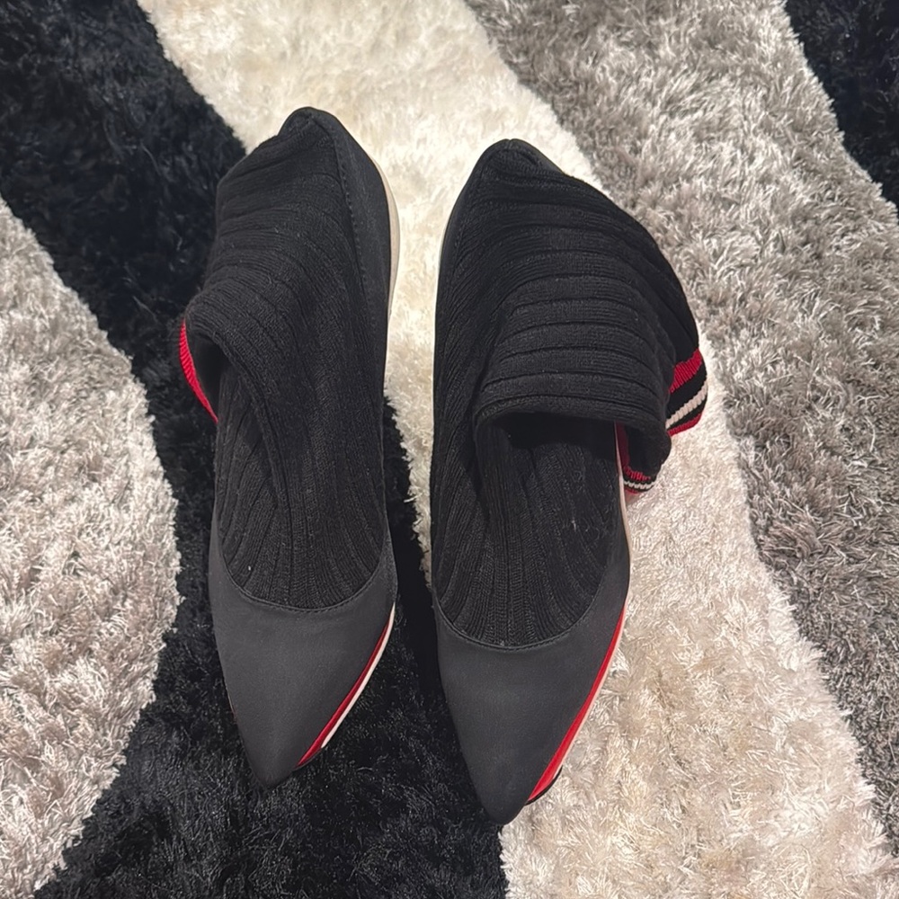 Jeffrey Campbell Black and Red Power Sock Heels